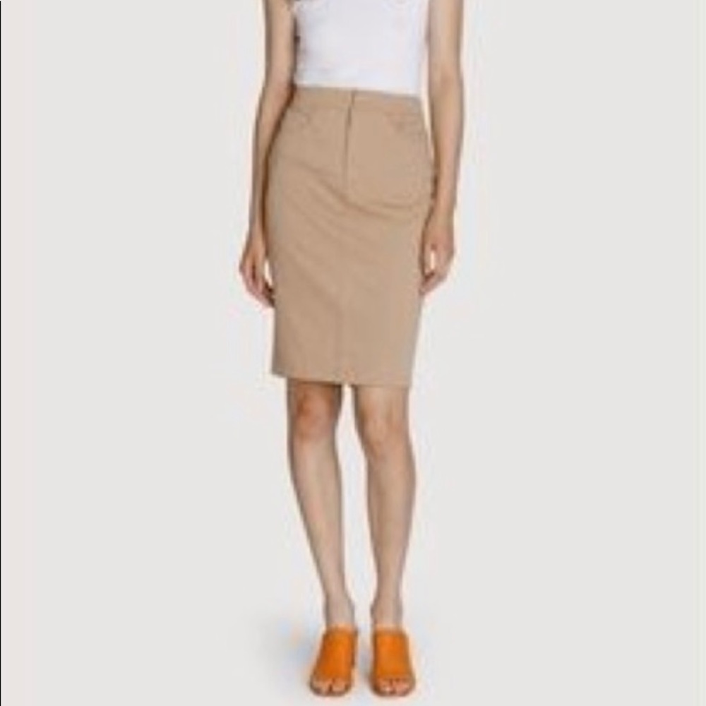 Kit And Ace Tan Mainstay Stretch Midi Skirt